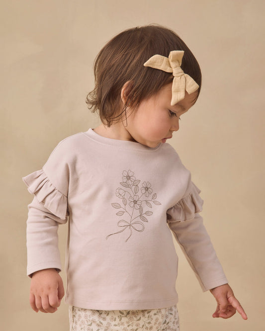 Quincy Mae Ruffle Long Sleeve Tee in Fleur
