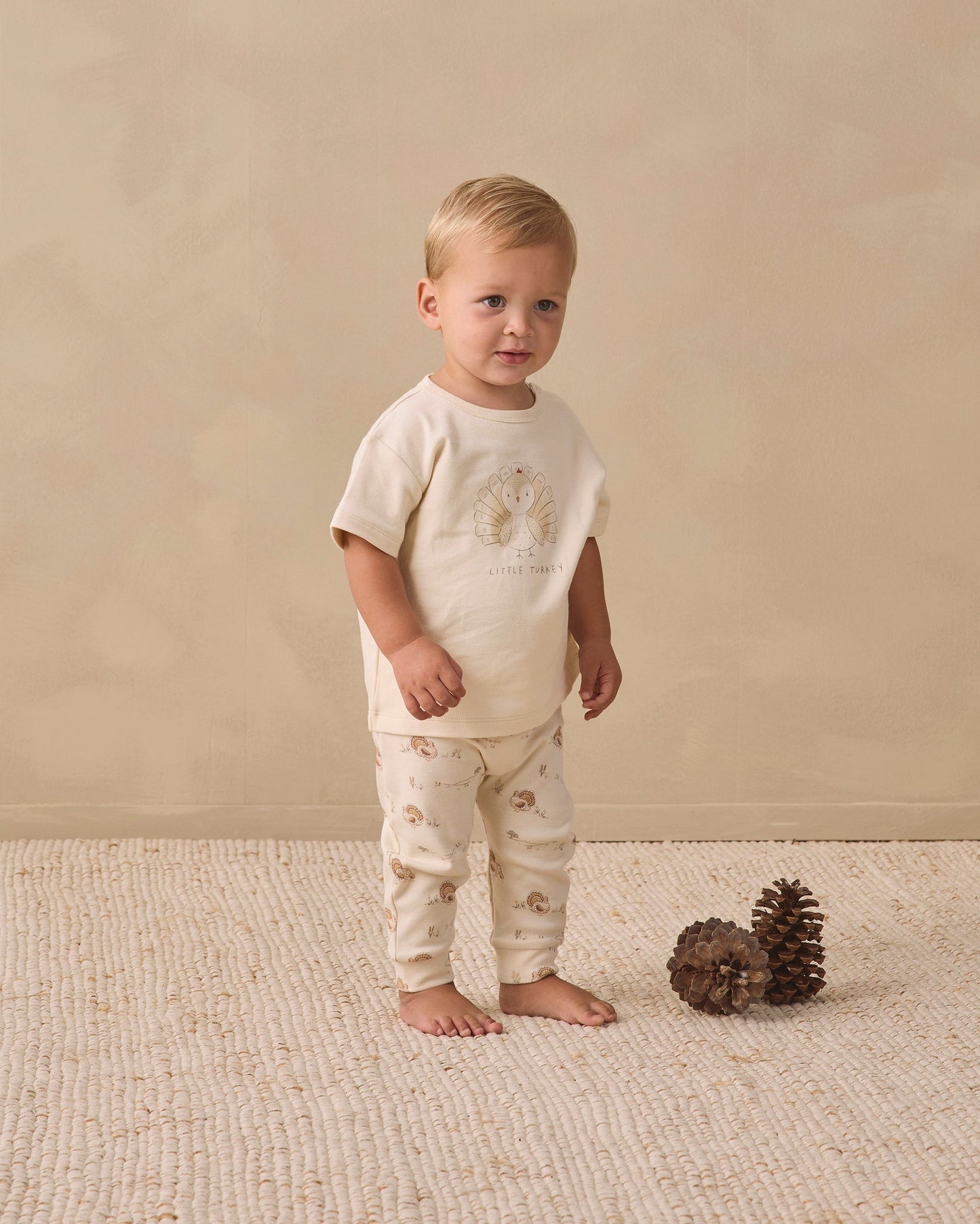 Quincy Mae Boxy Top & Drawstring Pant Set in Little Turkey