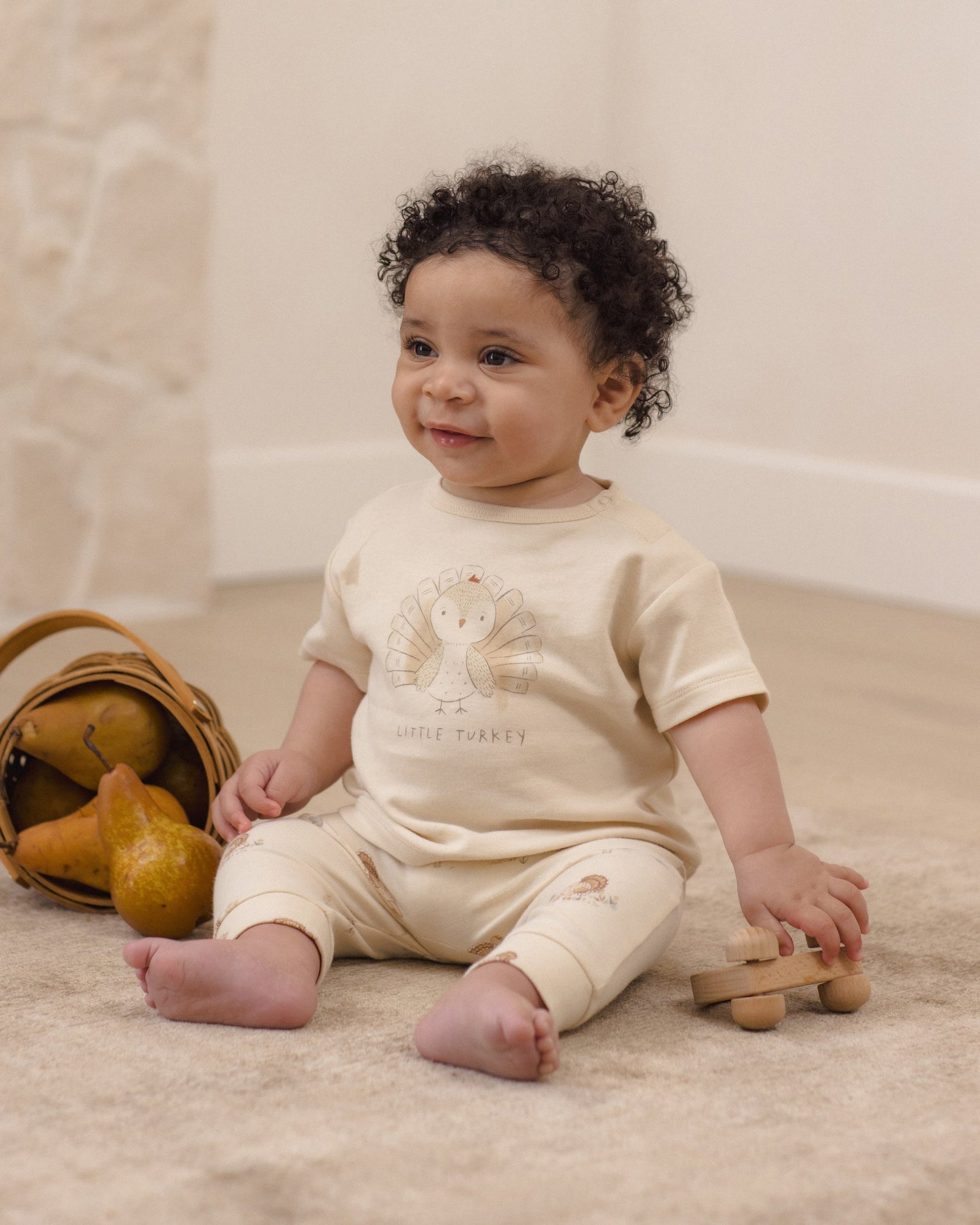 Quincy Mae Boxy Top & Drawstring Pant Set in Little Turkey