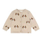 Minymo Beige Cardigan with Embroidered Dogs