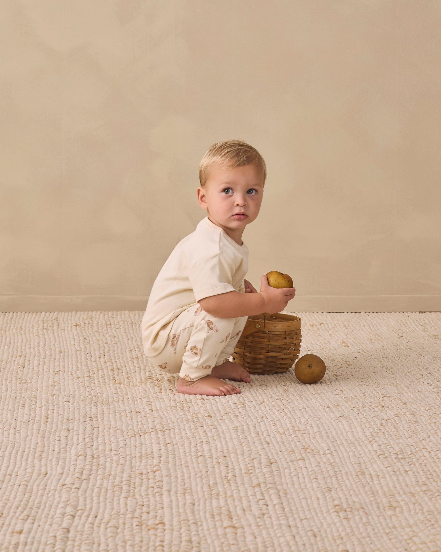 Quincy Mae Boxy Top & Drawstring Pant Set in Little Turkey