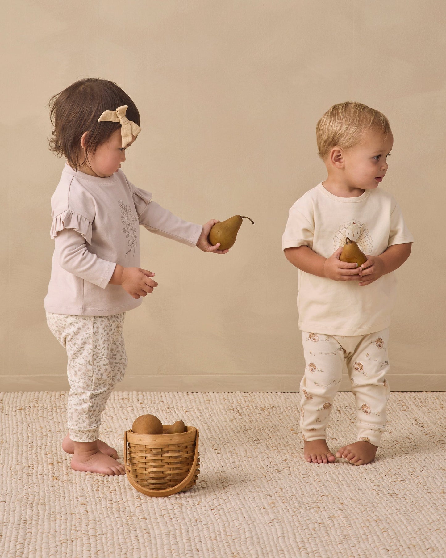 Quincy Mae Boxy Top & Drawstring Pant Set in Little Turkey