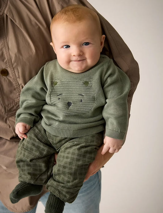 Minymo Corduroy Pant in Beetle Plaid