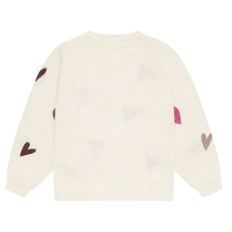 Minymo Knit Pullovers with Heart Embroidery