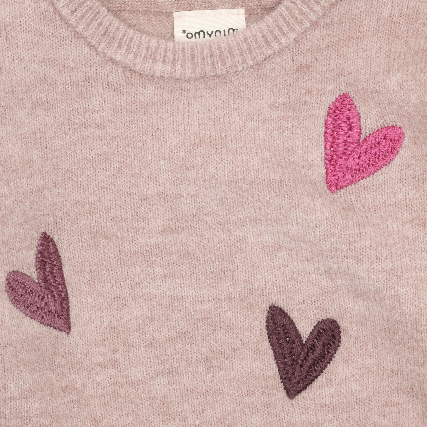 Minymo Knit Pullovers with Heart Embroidery