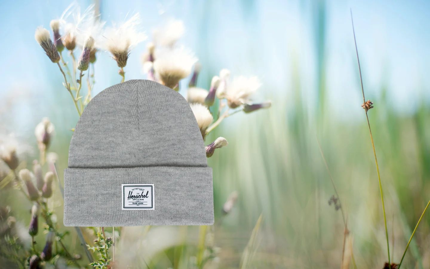 Herschel Elmer Beanie in Light Heather Grey