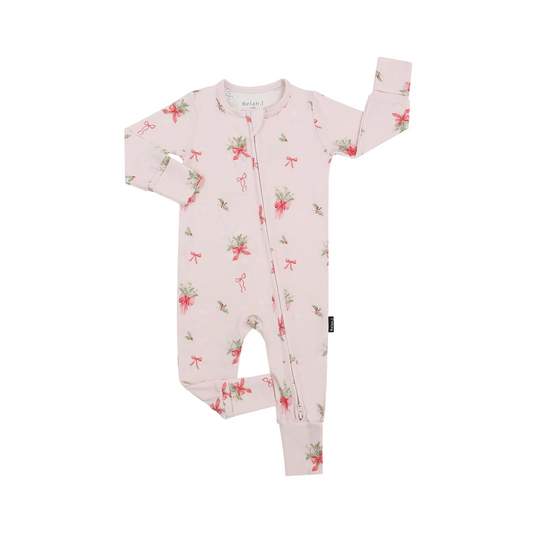 Belan J Footless Bamboo Sleeper in Pink Bows