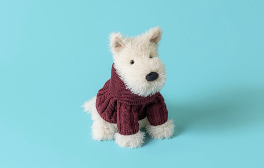 Jellycat Munro Scotty Dog Winter Jumper Outfit