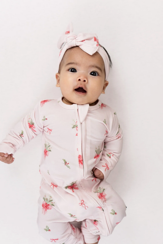 Belan J Bamboo Headband in Pink Bows