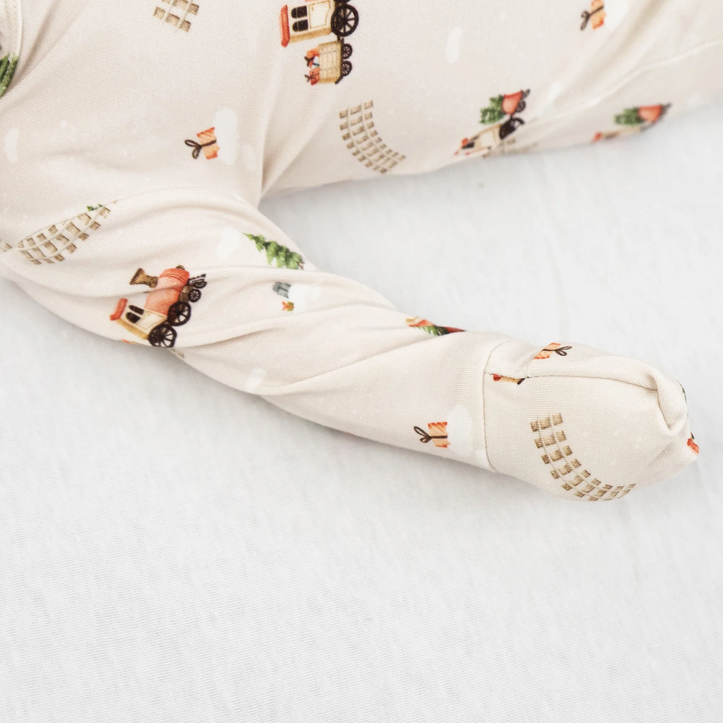 Belan J Bamboo Footed Sleeper in Christmas Trains