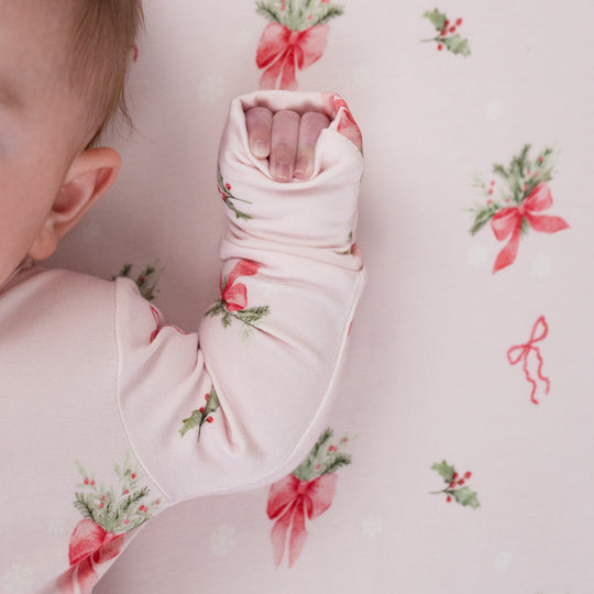 Belan J Bamboo Footed Sleeper in Pink Bows