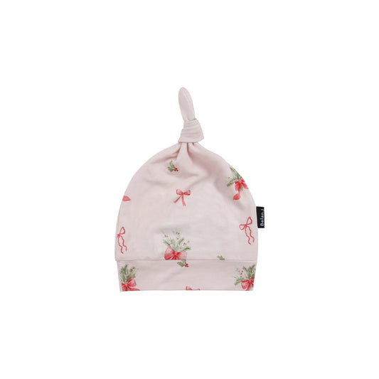 Belan J Knotted Infant Hat in Pink Bows