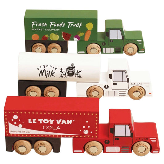 Le Toy Van Wooden Trailer Trucks
