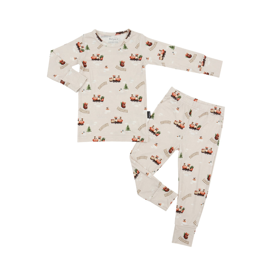 Belan J 2 Piece PJ Set in Christmas Train