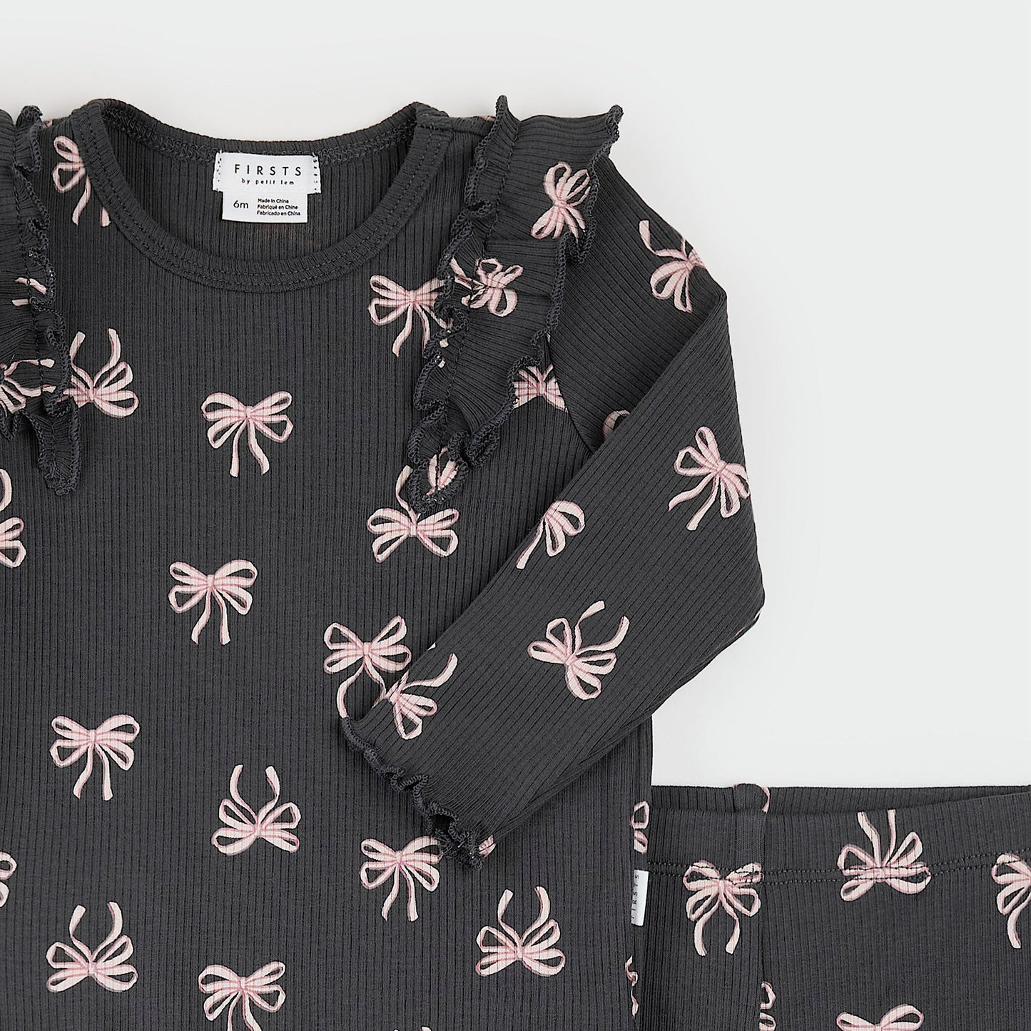 Petit Lem Flared Legging Set in Ribbon Print