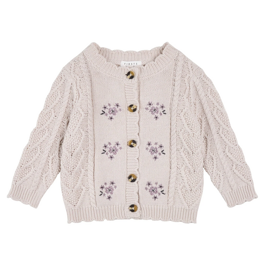 Petit Lem Sweater Knit Cardigan in Blackberry