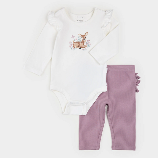 Petit Lem 2 Piece Bodysuit Set in Fall Fawn