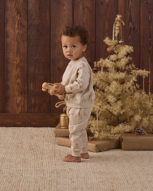 Quincy Mae Relaxed Fleece Sweatsuit Set in Gingerbread