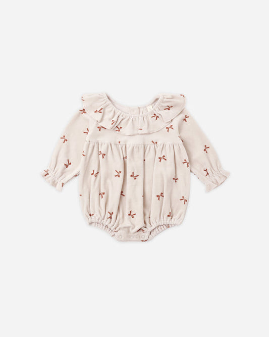 Quincy Mae Wendy Romper in Red Bows