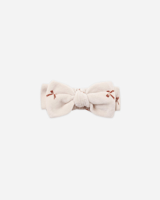 Quincy Mae Velour Bow Headband in Red Bows