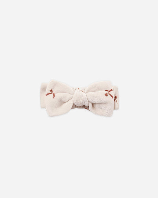 Quincy Mae Velour Bow Headband in Red Bows