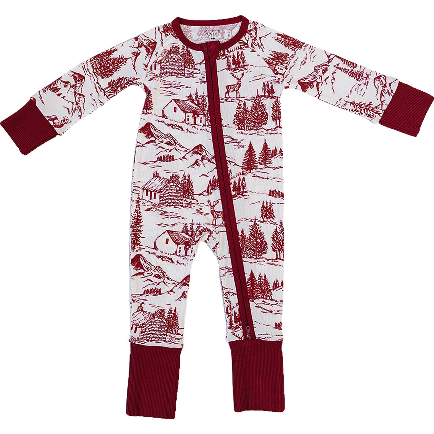 Mebie Baby Ribbed Bamboo Sleeper in Holiday Toile