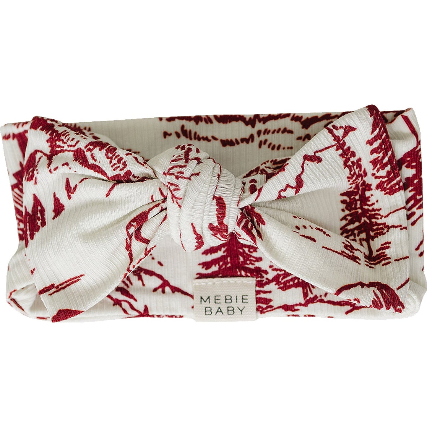 Mebie Baby Ribbed Bamboo Head Wrap in Holiday Toile