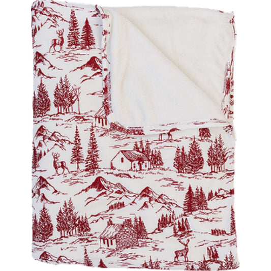 Mebie Baby Bamboo Fleece Quilt in Holiday Toile