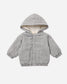 Quincy Mae Hooded Woven Jacket in Midnight Gingham