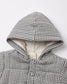 Quincy Mae Hooded Woven Jacket in Midnight Gingham