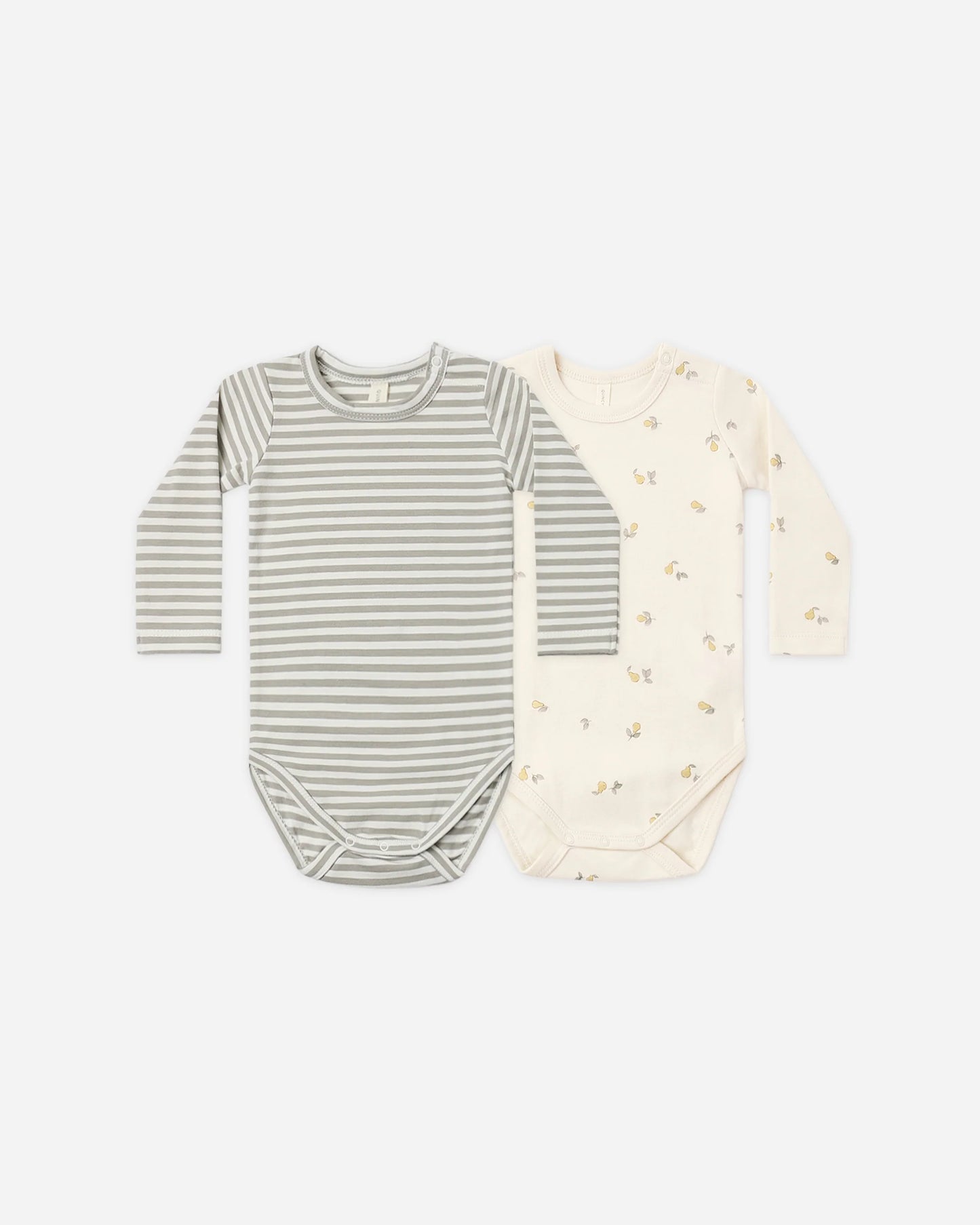 Quincy Mae Jersey Bodysuit 2 Pack in Pears/Laurel Stripe
