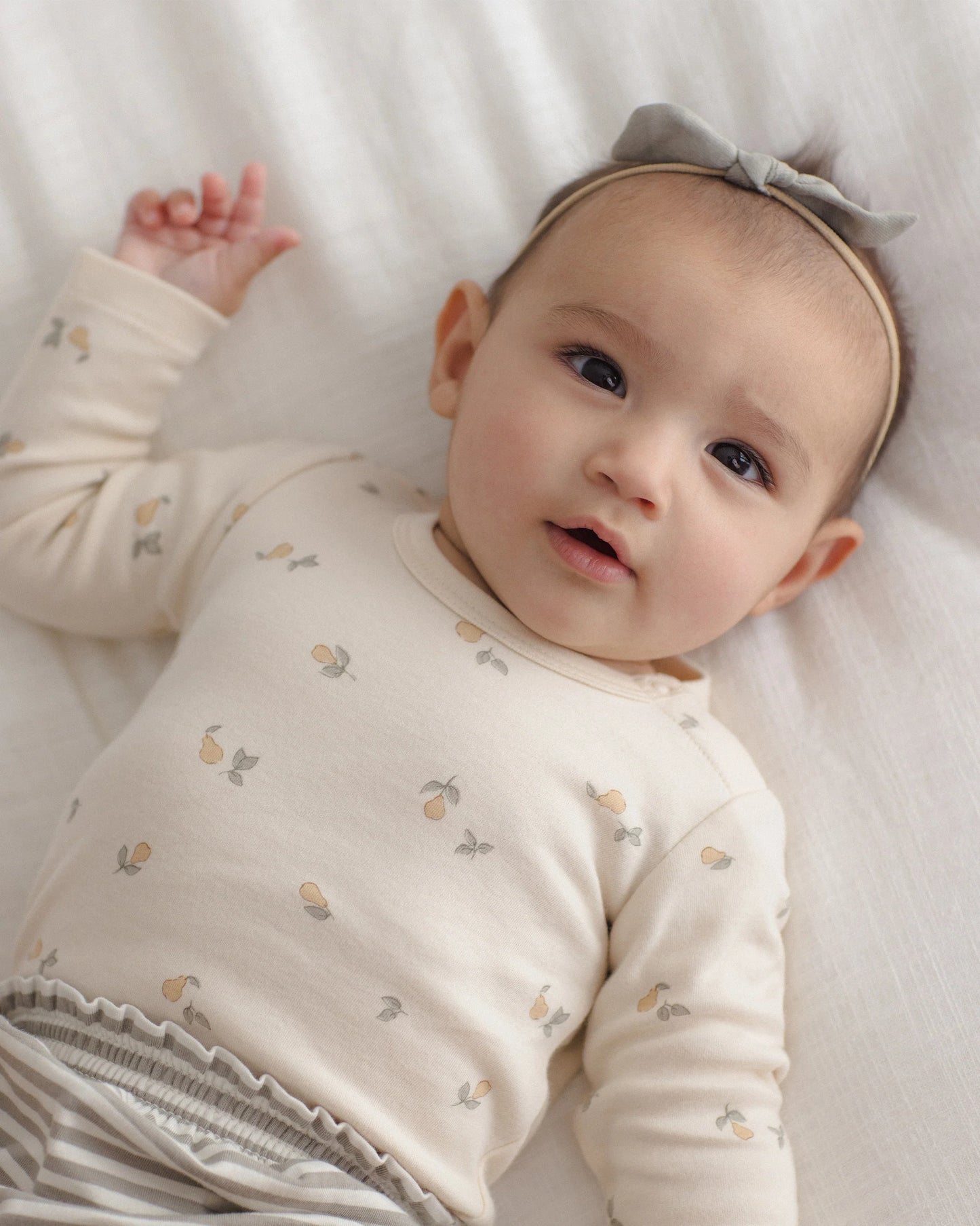 Quincy Mae Jersey Bodysuit 2 Pack in Pears/Laurel Stripe