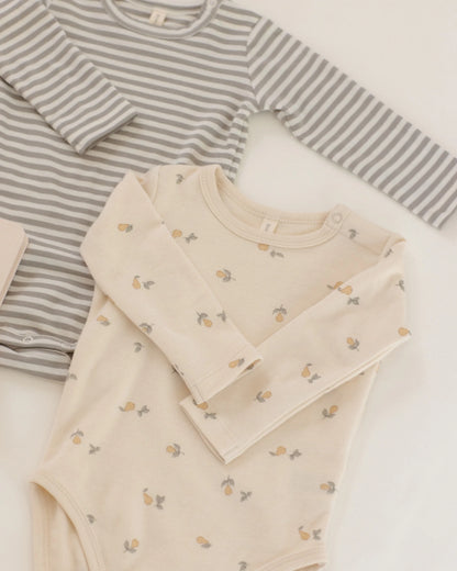 Quincy Mae Jersey Bodysuit 2 Pack in Pears/Laurel Stripe