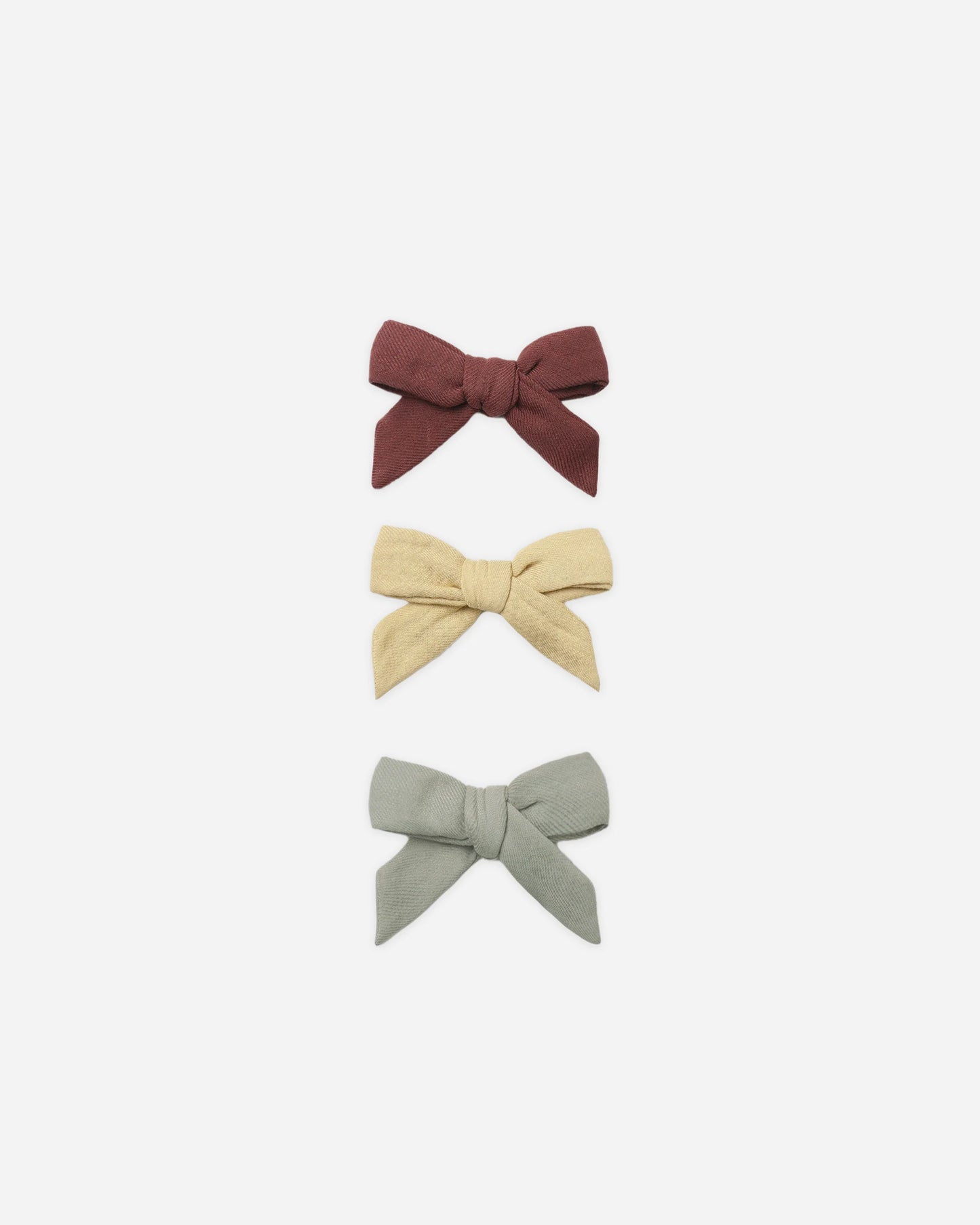 Quincy Mae Bow with Clip Set of 3 - Black Cherry/Butterscotch/Laurel