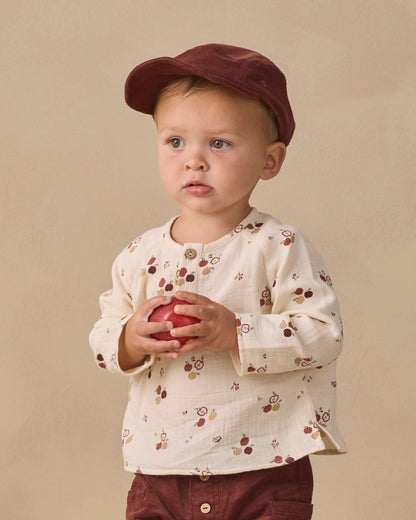 Quincy Mae Baby Cap in Black Cherry
