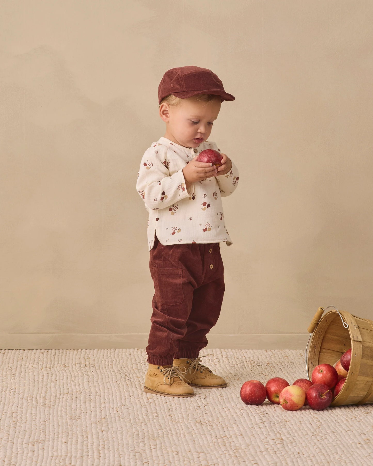 Quincy Mae Baby Cap in Black Cherry