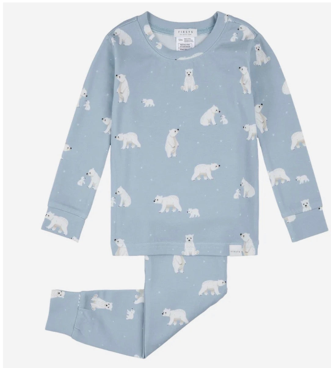Petit Lem 2 Piece Infant Pj Set in Polar Bears
