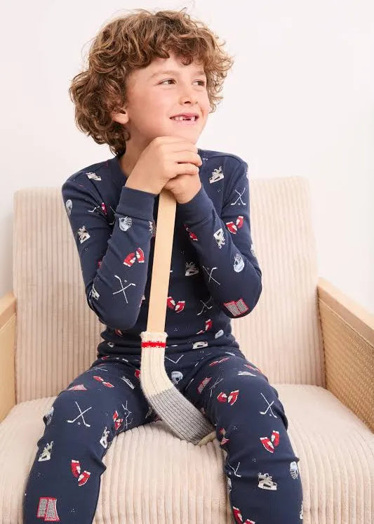Petit Lem 2 Piece Pj Set in Hockey on Navy