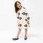 Miles the Label Fleece Sweatshirt Dress in Bold Floral on Almond