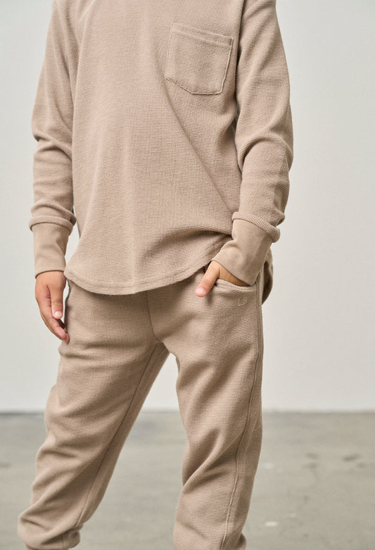 Little Bipsy Waffle Top in Mushroom