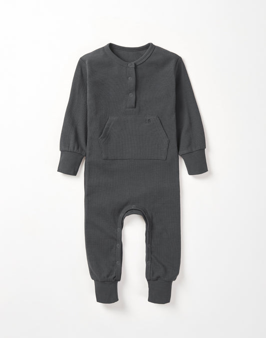 Little Bipsy Waffle Romper in Shadow