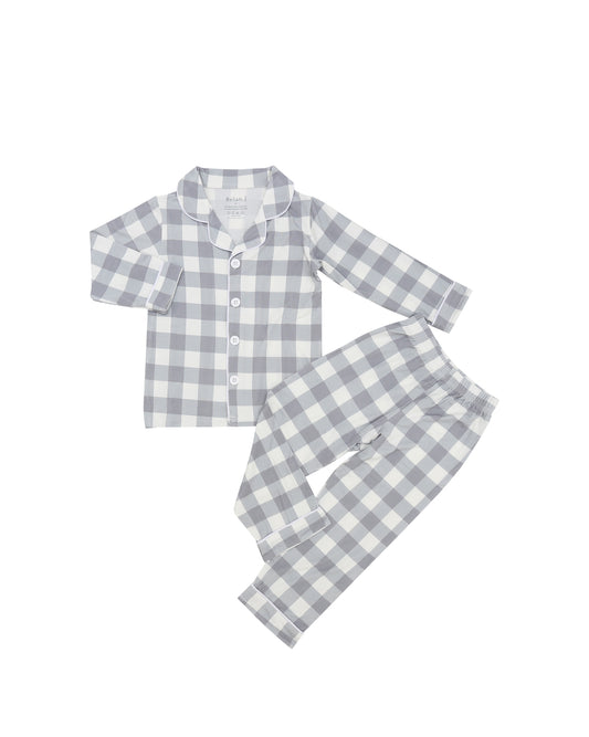 Belan J Kids Classic Pj Set in Denim Plaid