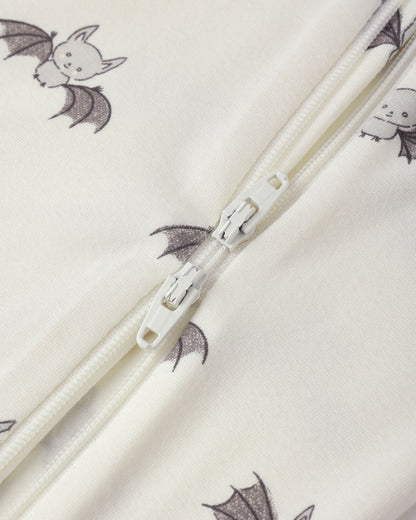 Quincy Mae Halloween Bamboo Zip Footie in Bats