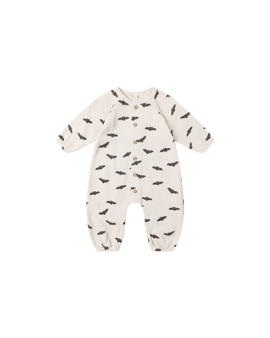 Quincy Mae Halloween Waffle Jumpsuit in Bats
