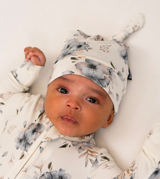 Belan J Knotted Infant Hat in Frosty Floral
