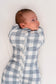 Belan J Convertible Swaddle Sack in Denim Plaid
