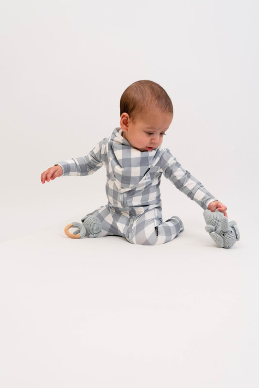 Belan J Bandana Bib in Denim Plaid