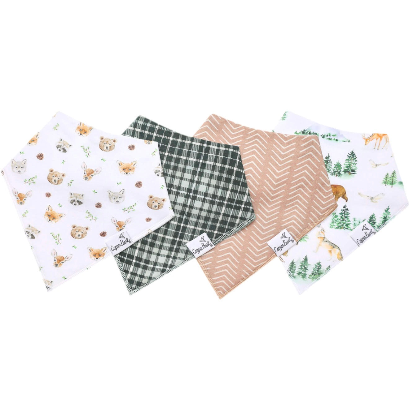 Copper Pearl 4 Pack Bandana Bibs in “Wilder”