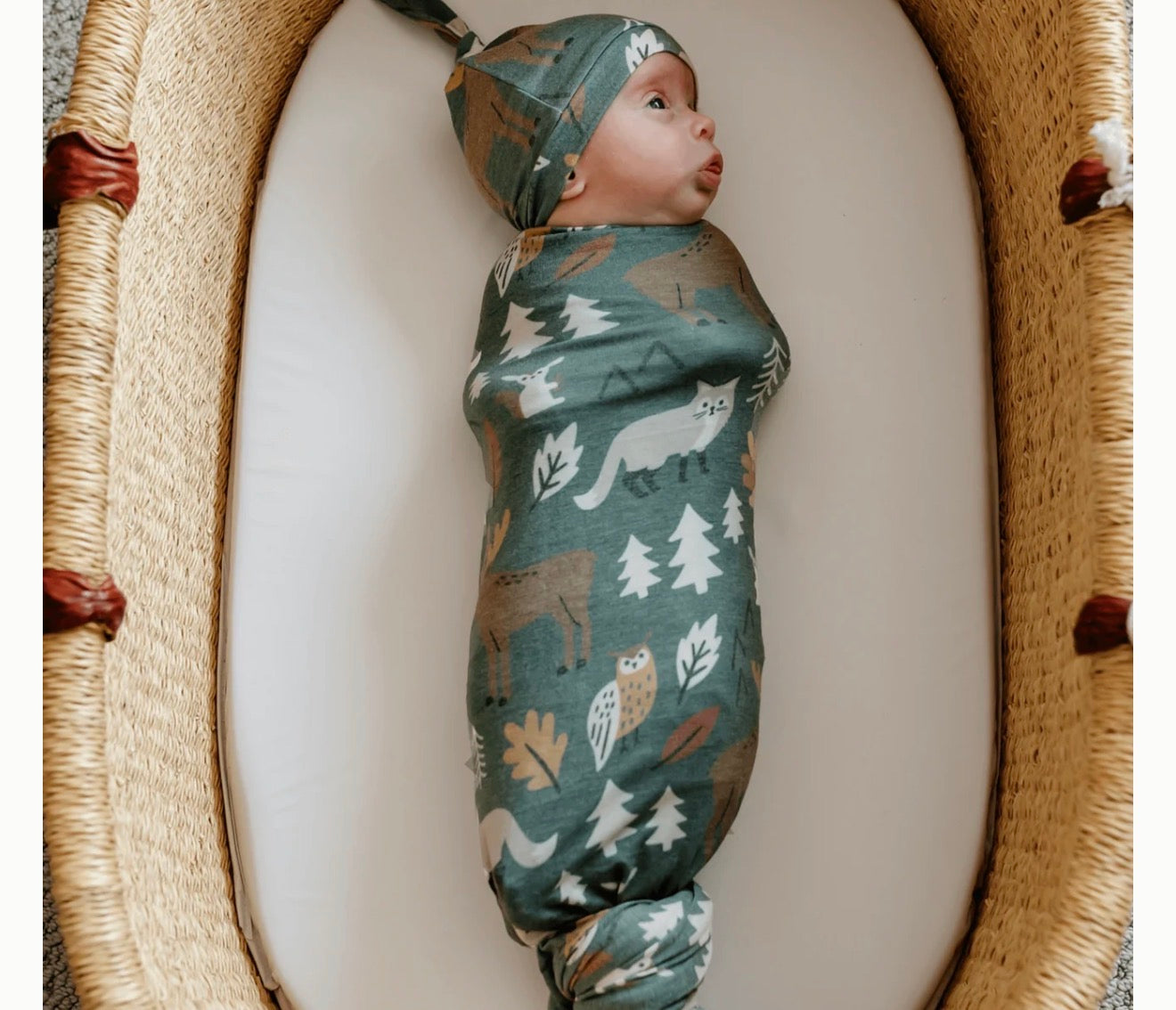 Copper Pearl Knit Swaddle Blanket in “Atwood”