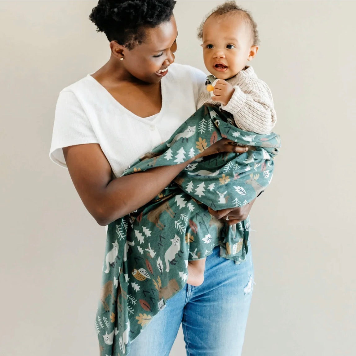 Copper Pearl Knit Swaddle Blanket in “Atwood”